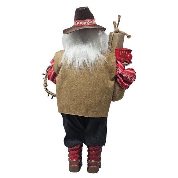 Western Cowboy Festive Upright 18" Santa Christmas Table Decoration Party Decor - Picture 4 of 5
